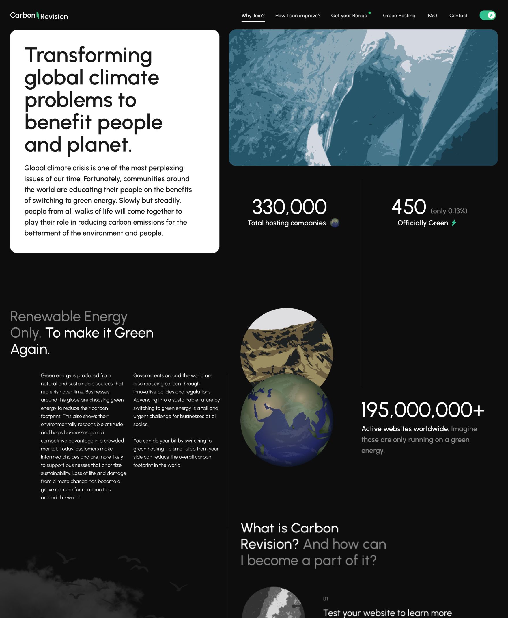 carbon website story page