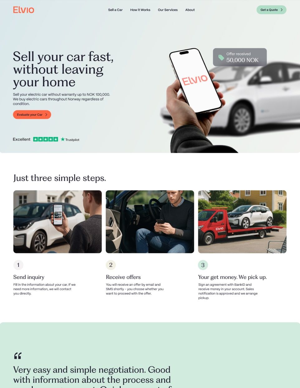 Elvio website design