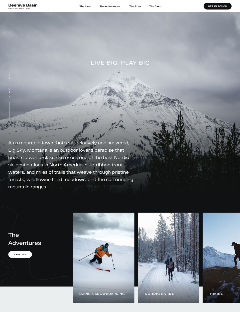 Beehive basin website design