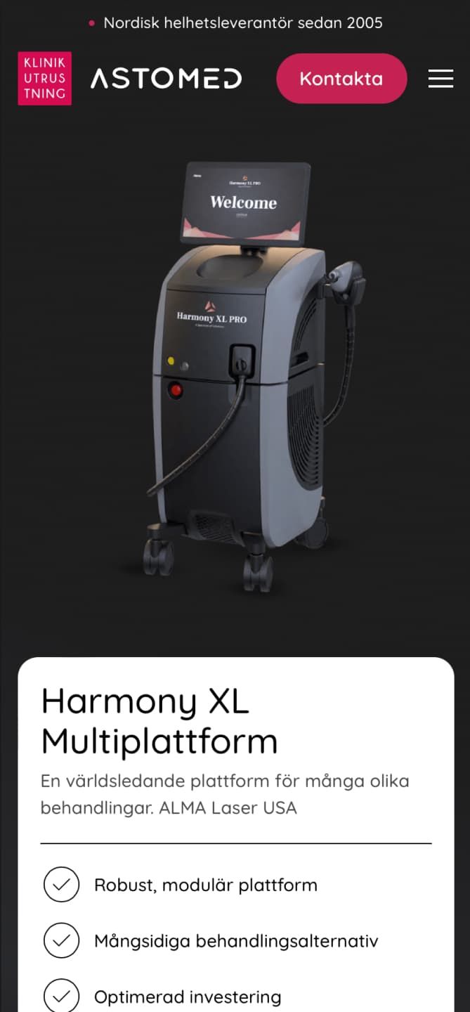 klinikutrustning website design