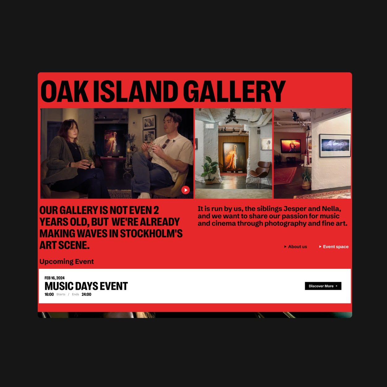 Oakisland website design