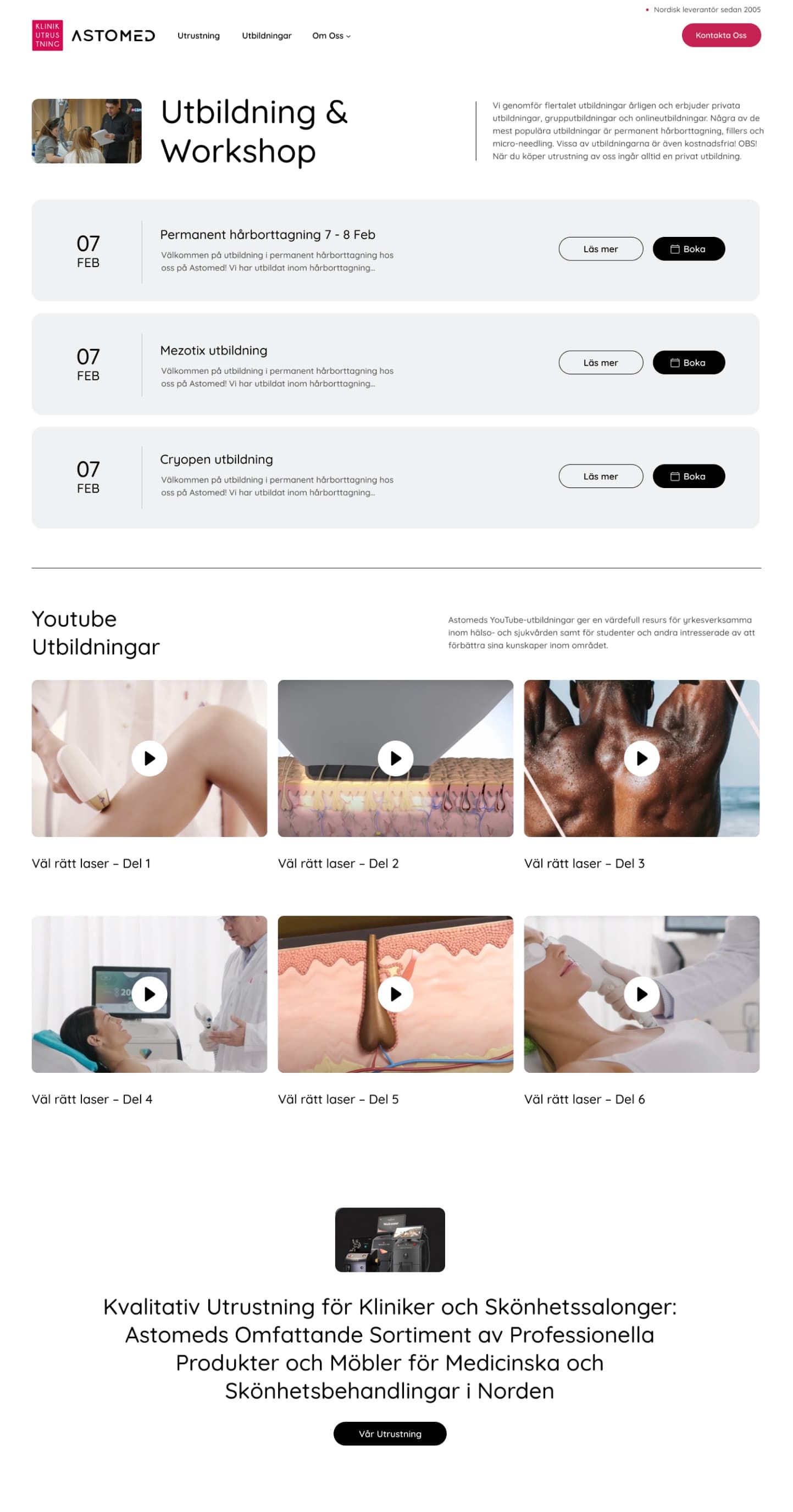 klinikutrustning website design
