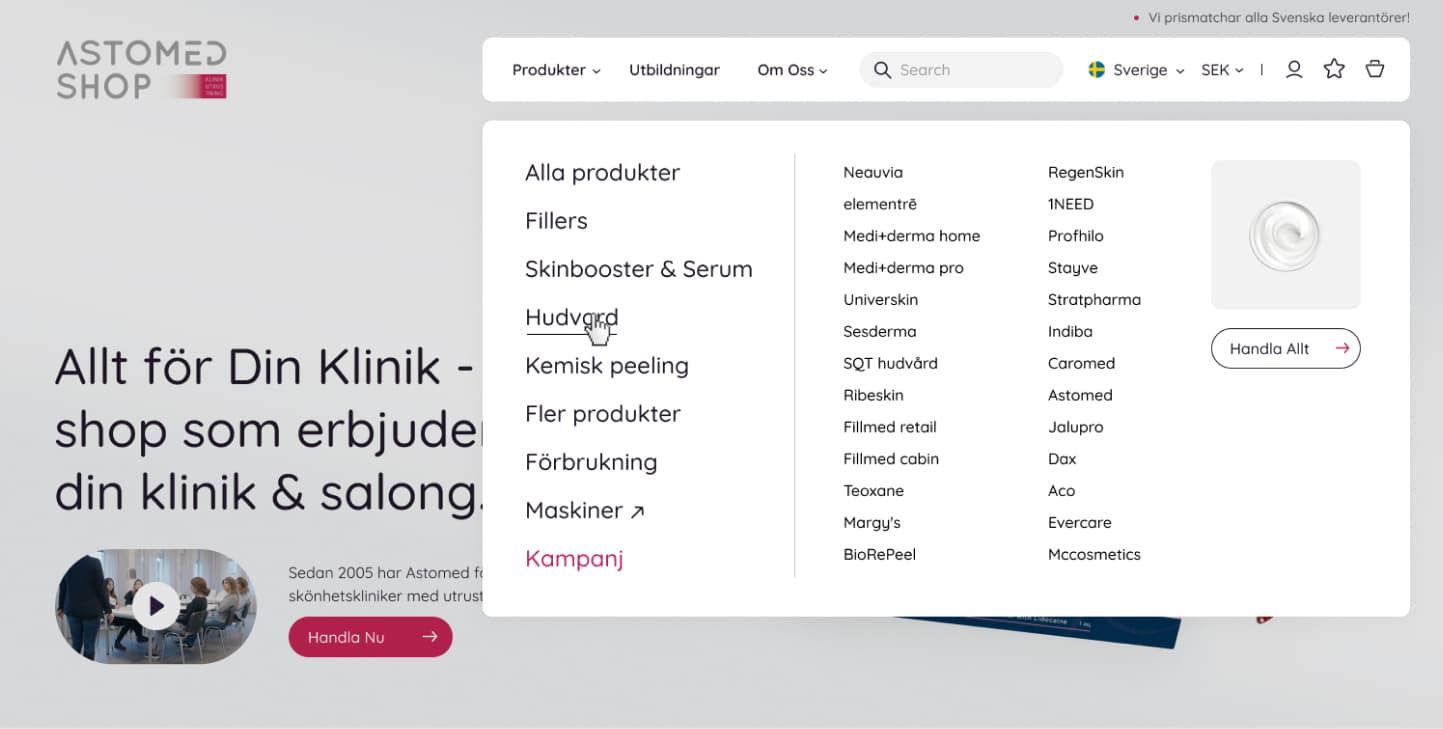 astomed website design