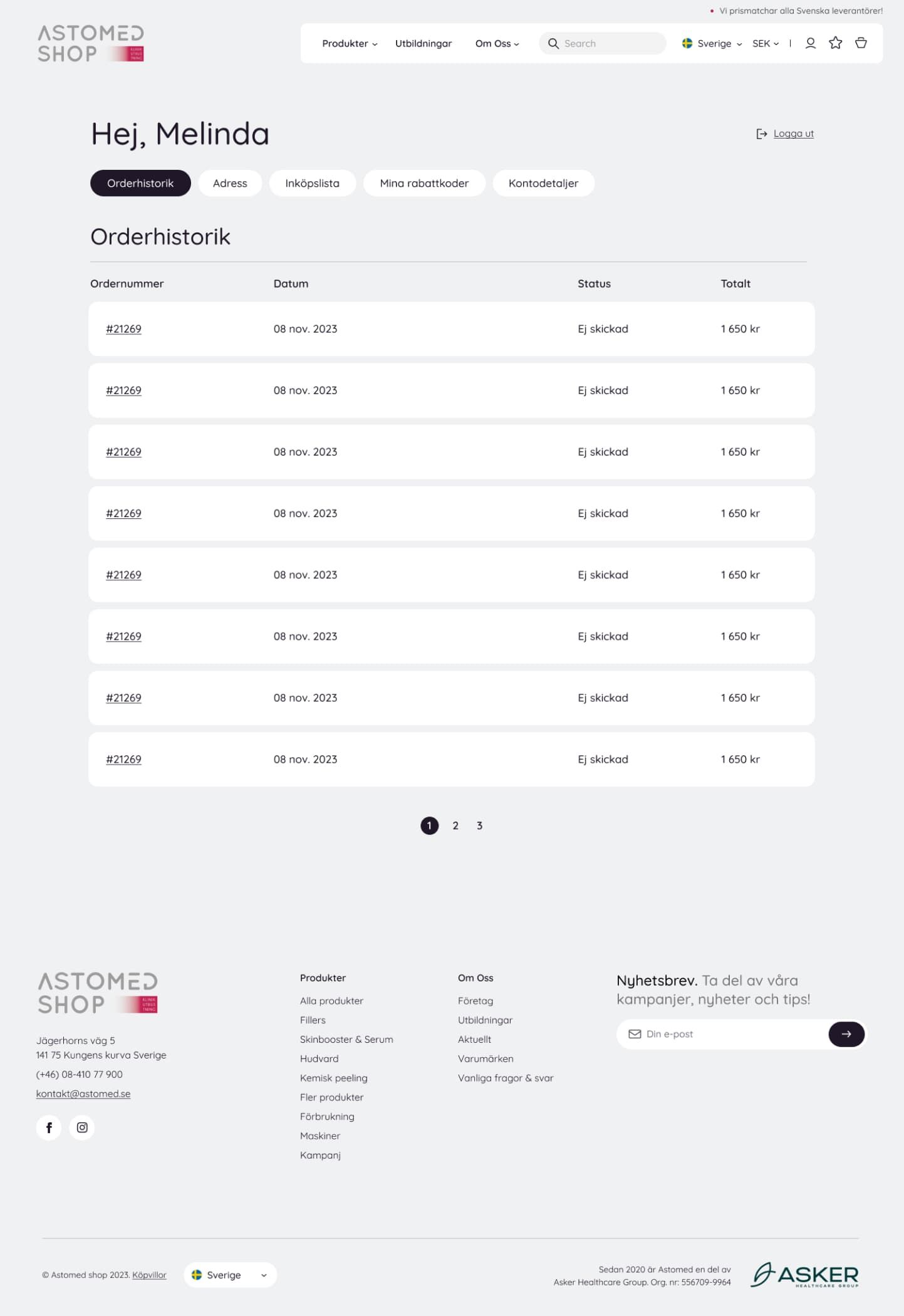 astomed website design