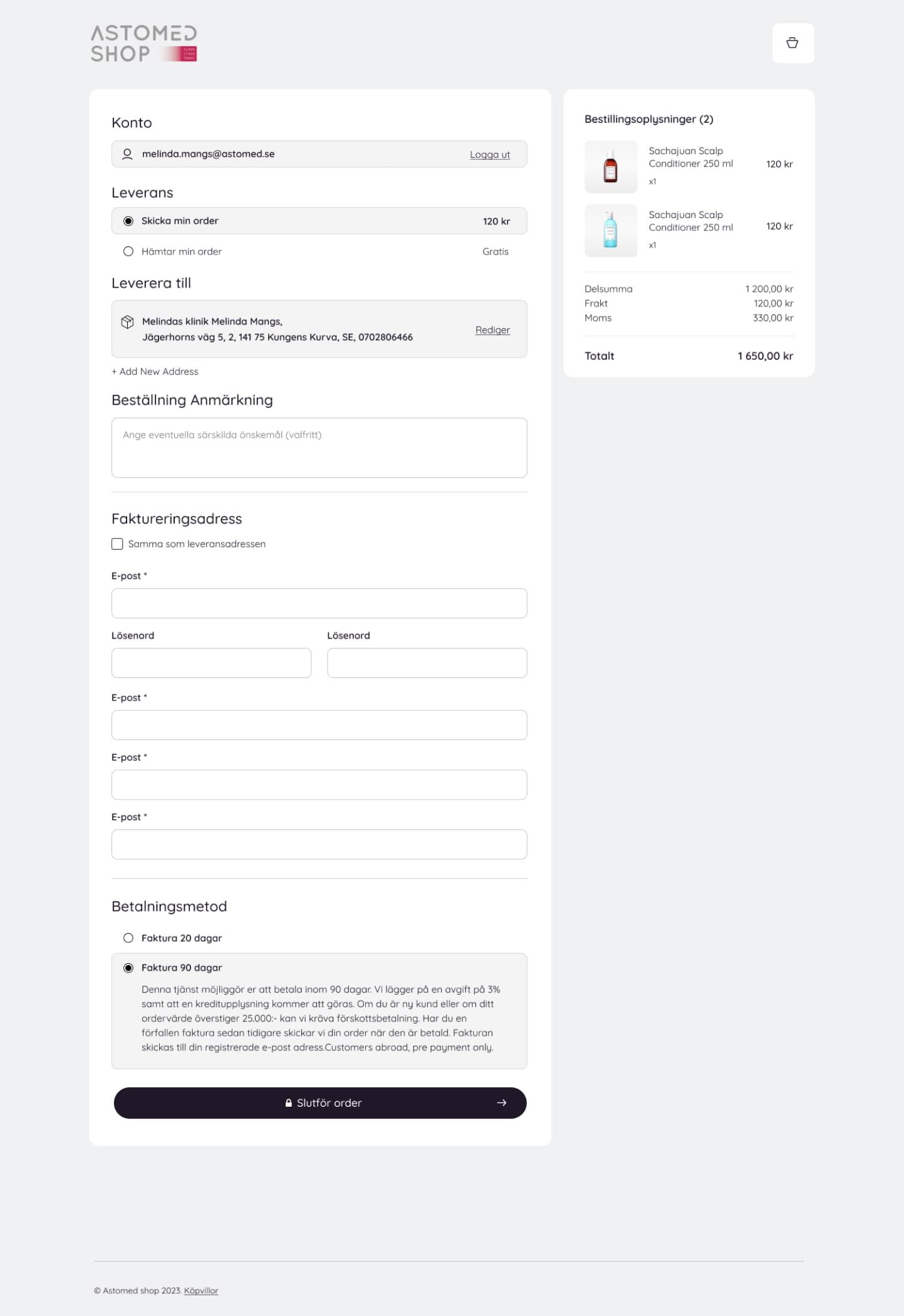 astomed website design